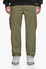 SINGLE CARGO POCKET WORK WEAR PANTS OLIVE