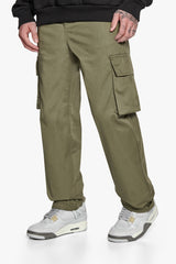 SINGLE CARGO POCKET WORK WEAR PANTS OLIVE