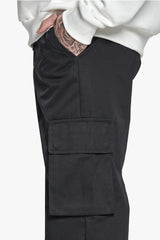 SINGLE CARGO POCKET WORK WEAR PANTS BLACK