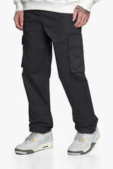SINGLE CARGO POCKET WORK WEAR PANTS BLACK