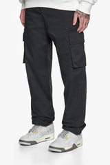 SINGLE CARGO POCKET WORK WEAR PANTS BLACK