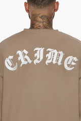 HEAVY CRIME CREWNECK SWEATER SILVER MINK