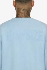 HEAVY OVERSIZE HD PRINT SWEATER BABY BLUE