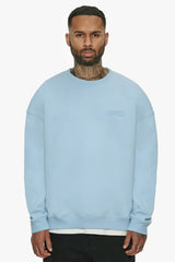 HEAVY OVERSIZE HD PRINT SWEATER BABY BLUE