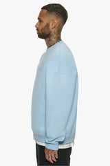 HEAVY OVERSIZE HD PRINT SWEATER BABY BLUE