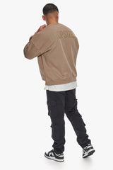 HEAVY OVERSIZE HD PRINT SWEATER SILVER MINK