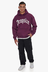 HEAVY LOGO DESIGN HOODIE GRAPE WINE