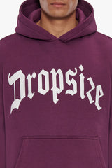 HEAVY LOGO DESIGN HOODIE GRAPE WINE