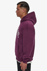 HEAVY LOGO DESIGN HOODIE GRAPE WINE