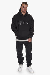 LACK PRINT LOGO HOODIE BLACK
