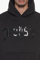 LACK PRINT LOGO HOODIE BLACK