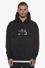 LACK PRINT LOGO HOODIE BLACK