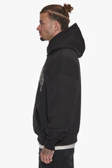 LACK PRINT LOGO HOODIE BLACK