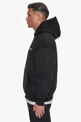 HEAVY OVERSIZE EMBO HOODIE BLACK
