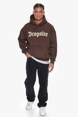 HEAVY OVERSIZE FROTTEE EMBO HOODIE CHOCOLATE / CREAM