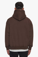 HEAVY OVERSIZE FROTTEE EMBO HOODIE CHOCOLATE / CREAM