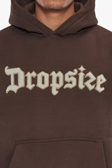 HEAVY OVERSIZE FROTTEE EMBO HOODIE CHOCOLATE / CREAM