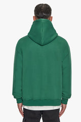 HEAVY OVERSIZE FROTTEE EMBO HOODIE WASHED GREEN / CREAM