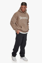 HEAVY OVERSIZE FROTTEE EMBO HOODIE SILVER MINK