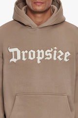 HEAVY OVERSIZE FROTTEE EMBO HOODIE SILVER MINK