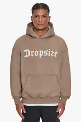HEAVY OVERSIZE FROTTEE EMBO HOODIE SILVER MINK