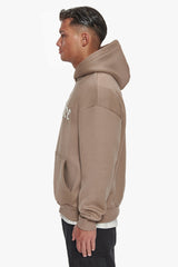 HEAVY OVERSIZE FROTTEE EMBO HOODIE SILVER MINK