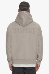 HEAVY OVERSIZE HD PRINT HOODIE SILVER GREY