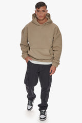 HEAVY OVERSIZE RUBBER PATCH HOODIE WEATHERED TEAK