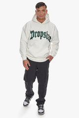 HEAVY OVERSIZE FRONT EMBO LOGO HOODIE CREAM