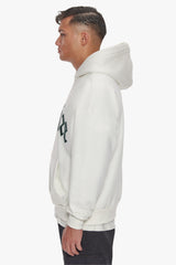 HEAVY OVERSIZE FRONT EMBO LOGO HOODIE CREAM