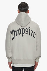 HEAVY OVERSIZE PUFFER LOGO BACKPRINT HOODIE QUITE GREY