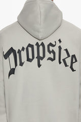 HEAVY OVERSIZE PUFFER LOGO BACKPRINT HOODIE QUITE GREY