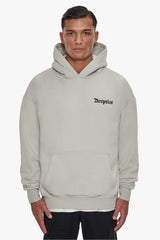 HEAVY OVERSIZE PUFFER LOGO BACKPRINT HOODIE QUITE GREY