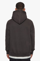 HEAVY OVERSIZE FROTTEE HOODIE WASHED BLACK