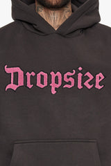 HEAVY OVERSIZE FROTTEE HOODIE WASHED BLACK