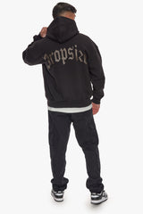 HEAVY BACKLOGO HOODIE BLACK / CHOCOLATE