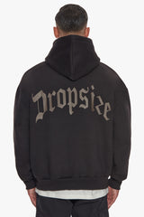 HEAVY BACKLOGO HOODIE BLACK / CHOCOLATE