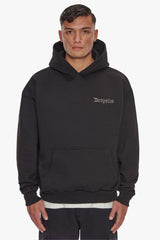 HEAVY BACKLOGO HOODIE BLACK / CHOCOLATE