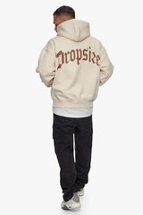 HEAVY BACKLOGO HOODIE COCONUT MILK / BROWN