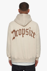 HEAVY BACKLOGO HOODIE COCONUT MILK / BROWN
