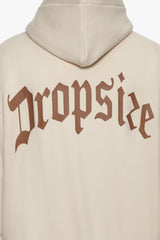 HEAVY BACKLOGO HOODIE COCONUT MILK / BROWN