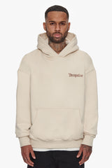HEAVY BACKLOGO HOODIE COCONUT MILK / BROWN