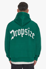 HEAVY BACKLOGO HOODIE GREEN / WHITE