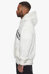 HEAVY FRONTLOGO HOODIE CREAM / GREY