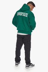 HEAVY OVERSIZE HD PRINT HOODIE GREEN / WHITE