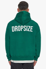 HEAVY OVERSIZE HD PRINT HOODIE GREEN / WHITE