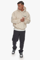 HEAVY OVERSIZE EMBO HOODIE COCONUT MILK