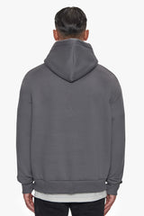 HEAVY OVERSIZE EMBO HOODIE GREY / CREAM