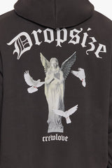 HEAVY OVERSIZE PRAYING ANGEL HOODIE WASHED BLACK