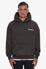 HEAVY OVERSIZE PRAYING ANGEL HOODIE WASHED BLACK